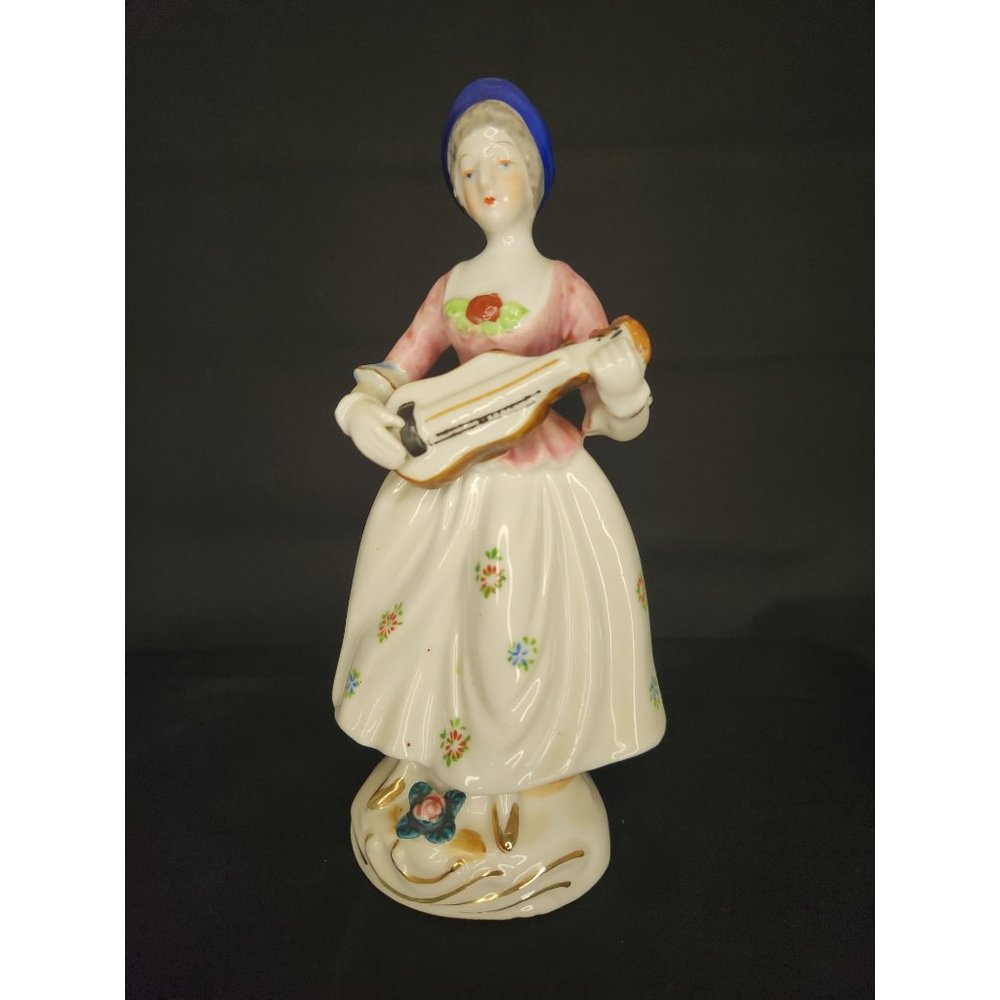 Lady holding a musical instrument hand painted Occupied Japan 1947-1952